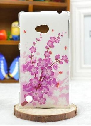 Силиконовый чехол накладка для nokia lumia 720 с рисунком цветы