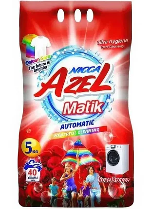 Универсальный стиральный порошок azel matik с ароматом розы 5 кг
