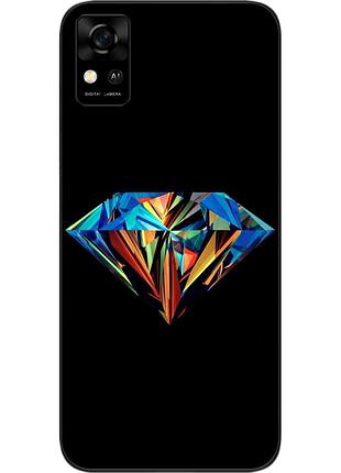 Силиконовый чехол бампер для zte blade a31 с картинкой бриллиант