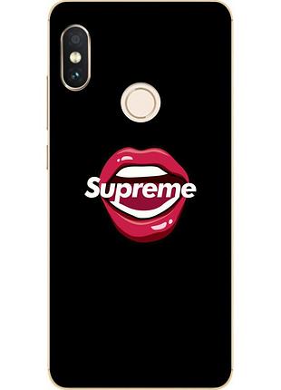 Бампер силіконовий чохол для xiaomi redmi note 5 з картинкою губи supreme