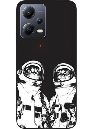 Силиконовый чехол бампер для xiaomi poco x5 5g с картинкой космонавты коты
