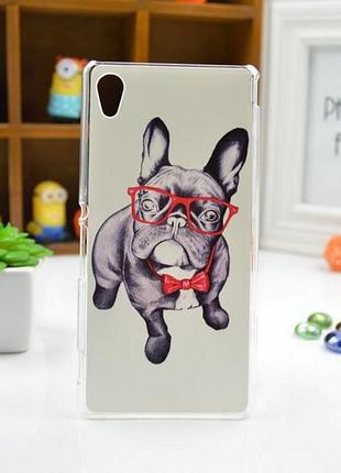 Силиконовый чехол бампер для sony xperia m4 aqua / e2333 с картинкой дог