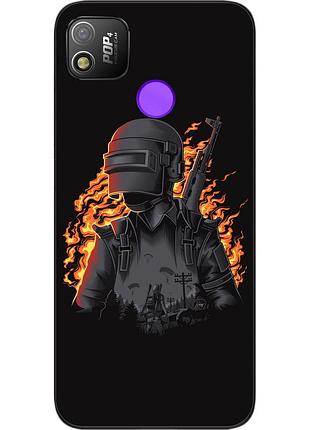 Оригинальный чехол для tecno pop 4 с картинкой pubg