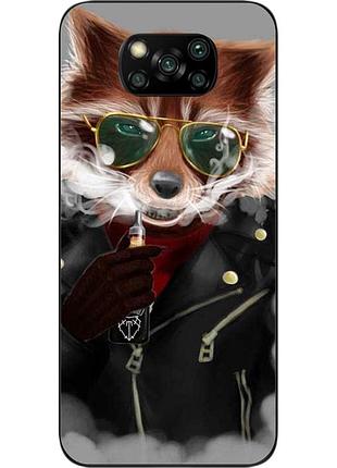 Силіконовий чохол для xiaomi poco x3 з картинкою крутий єнот