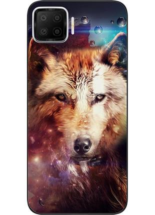 Силиконовый чехол для oppo a73 с картинкой космический волк