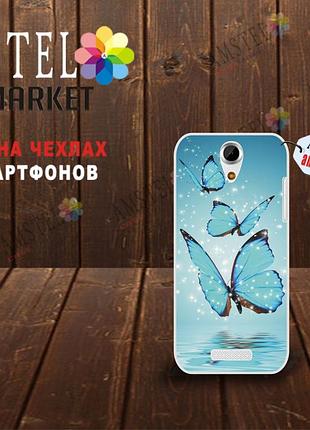 Оригинальный чехол панель накладка для doogee y100x с картинкой три бабочки