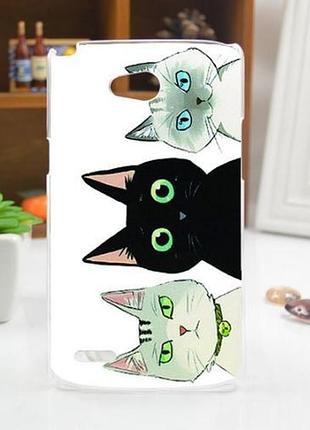 Яркие оригинальные чехлы для lg l80 d380 с картинкой три кота