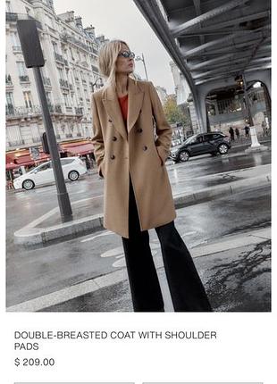 Вовняне пальто zara 3