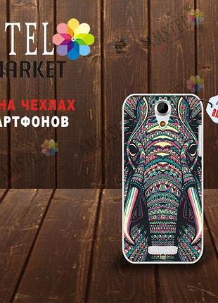 Эксклюзивный чехол накладка для doogee y100x с картинкой слон