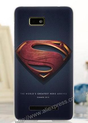 Силиконовый чехол накладка для htc desire 400 / one su t528w с картинкой superman