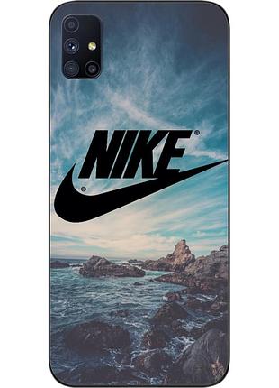Силиконовый чехол для samsung m51 galaxy m515f с картинкой логотип nike