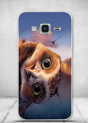 Силиконовый бампер для samsung galaxy j3 j300 с рисунком совушка