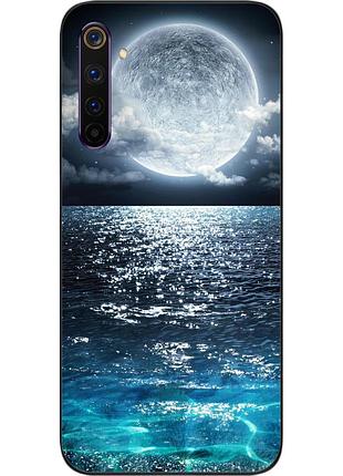 Чехол силиконовый для realme 6 с картинкой луна