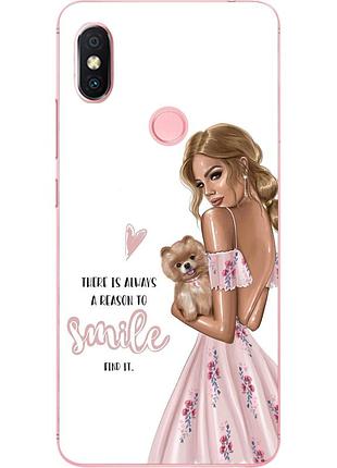 Силіконовий чохол з малюнком для xiaomi redmi s2 smile