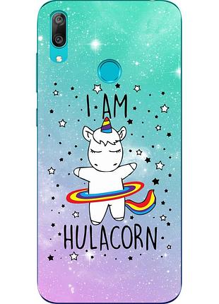 Силиконовый чехол для huawei y7 2019 с картинкой единорог