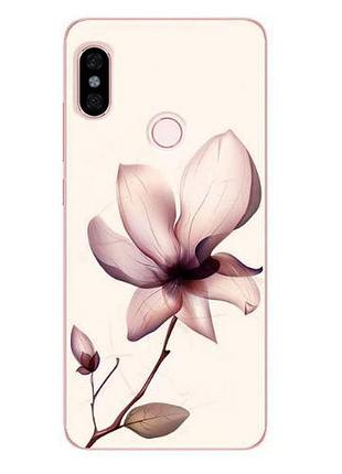 Чехол с картинкой силиконовый бампер для xiaomi redmi note 5 лилия