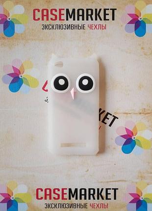 Об'ємний 3d силіконовий чохол для xiaomi redmi 4a сова біла