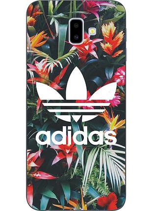 Силіконовий бампер чохол з картинкою для samsung galaxy j6 plus 2018 adidas