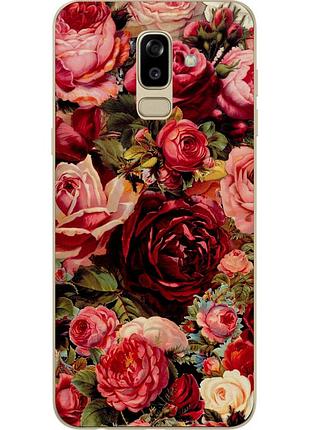 Силиконовый чехол с рисунком для samsung j810f galaxy j8 2018 с картинкой пионы