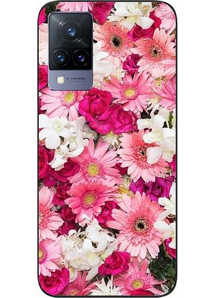 Силиконовый чехол бампер epik для vivo v21 с картинкой нежные цветы