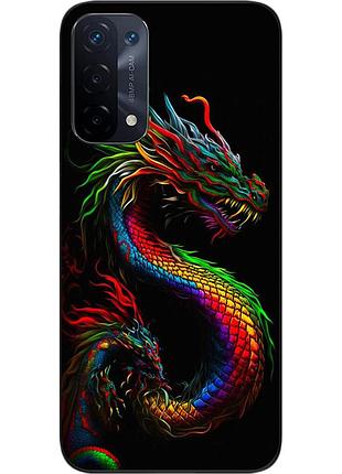 Силиконовый чехол бампер epik для oppo a54 5g с картинкой разноцветный дракон