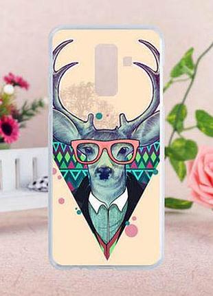 Силіконовий чохол бампер для samsung a6 plus 2018 galaxy a605f з картинкою олень
