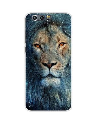 Силиконовый чехол бампер для huawei honor 9 с картинкой красивый лев