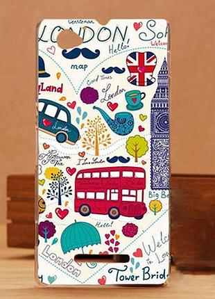 Силіконовий чохол бампер для sony xperia m c1905 з картинкою london