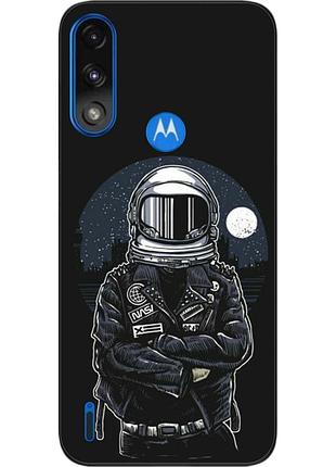 Силіконовий чохол бампер epik для motorola moto e7i power з картинкою космонавт і місяць