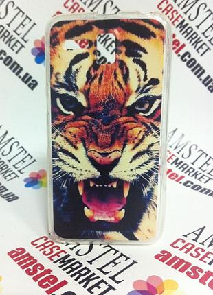 Силіконовий чохол бампер для lenovo a8 / a808t з картинкою тигр