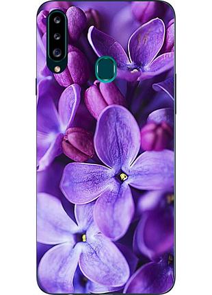 Чехол силиконовый для samsung a20s galaxy a207f с картинкой сирень