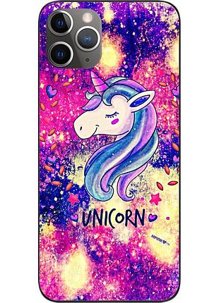 Силиконовый чехол бампер для iphone 11 pro с картинкой красивый единорог