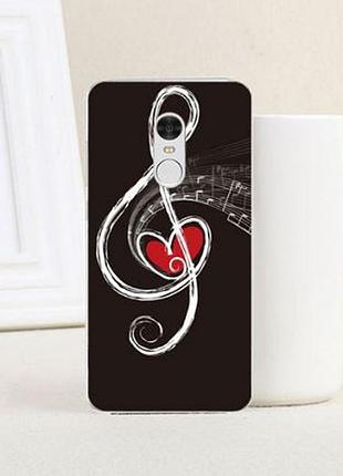 Ексклюзивний бампер з принтом для xiaomi redmi note 4 скрипковий ключ