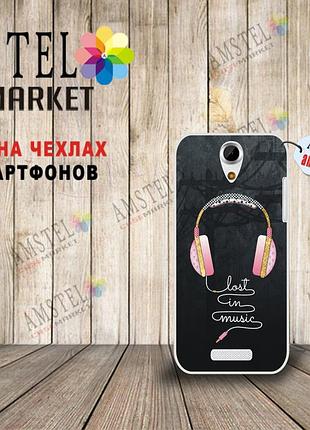 Силіконовий бампер для doogee y100x з картинкою навушники