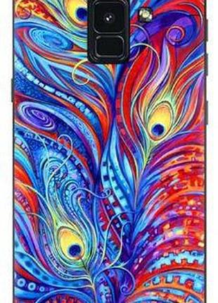 Силіконовий чохол бампер з картинкою для samsung a730 galaxy a8 plus 2018 пір'я