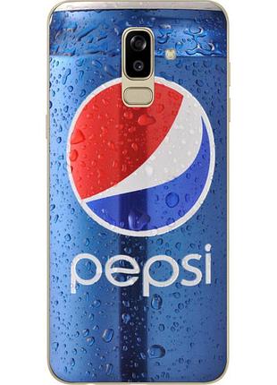 Силиконовый чехол с рисунком для samsung j810f galaxy j8 2018 с картинкой pepsi