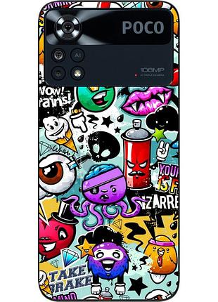 Силіконовий чохол epik для xiaomi poco x4 pro 5g з картинкою стикери