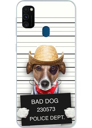 Силіконовий чохол для samsung m30s galaxy m307f з картинкою bad dog