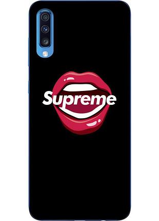 Бампер силиконовый чехол для samsung a70 2019 galaxy a705f с картинкой губы supreme