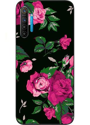 Чехол силиконовый для realme xt с картинкой розы