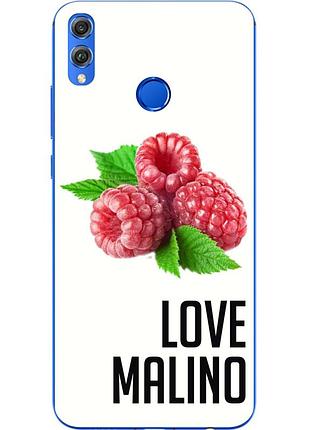 Антибрендовый силиконовый чехол для huawei honor 8x с картинкой love malino