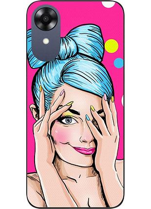 Силіконовий чохол epik для oppo a17k з картинкою дівчина поп арт