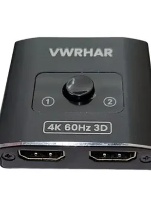 Разветвитель hdmi vwrhar 2.0, двунаправленный переключатель 2 в 1