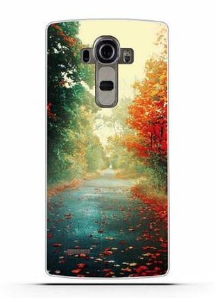 Силиконовый чехол бампер для lg g4 h818 с картинкой осень