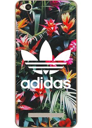 Бампер силиконовый чехол для xiaomi redmi 4a с картинкой adidas