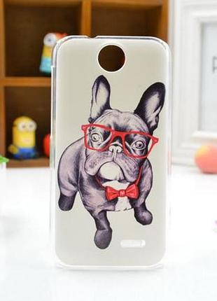 Силиконовый чехол накладка для htc desire 310 с картинкой дог