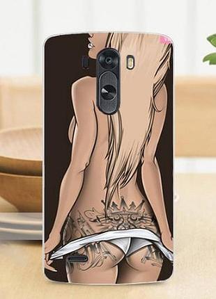 Чехол-накладка для lg g3 optimus d855 d857 с рисунком девушка на черном фоне