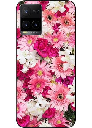 Силиконовый чехол бампер epik для vivo y21 с картинкой нежные цветы