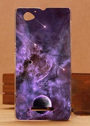 Силіконовий чохол бампер для sony xperia m c1905 з картинкою космос