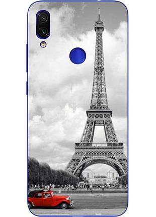 Силіконовий чохол бампер для xiaomi redmi note 7 з картинкою червона машина